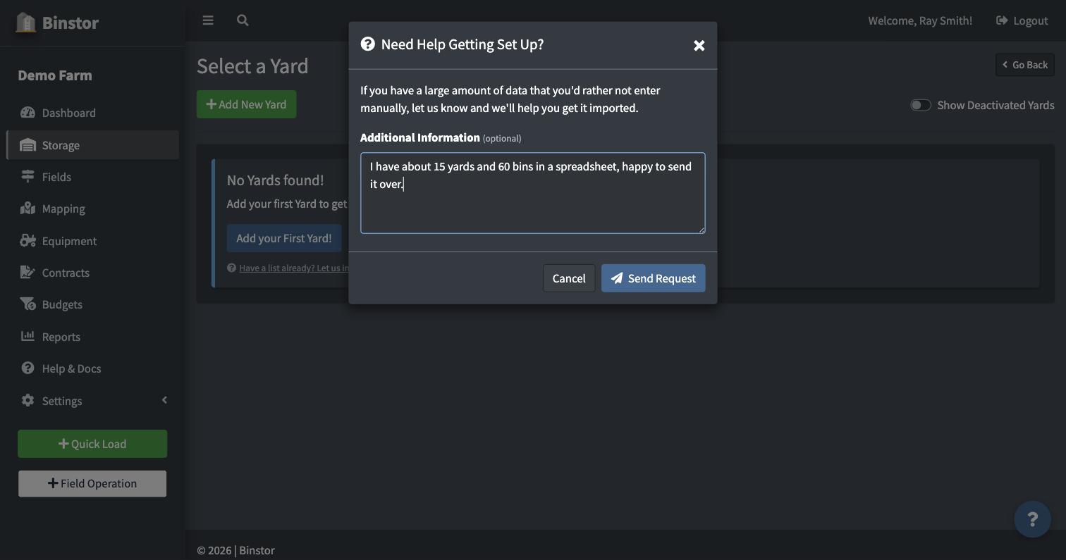 Need Help Getting Set Up modal with a filled-out Additional Information field